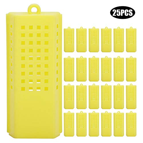 TOPINCN Queen Bee Cage Cup Portable Transporting Catcher Box Plastic Beekeeper Tool Beekeeping Equipment 25 Pcs