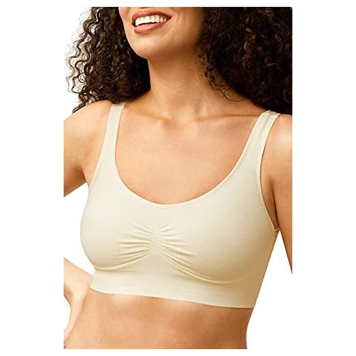 Amoena Womens Becky Wire-Free Seamless Organic Cotton Pocketed Mastectomy Bra Off-White