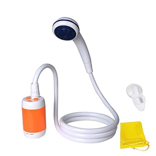 Ducha Portátil Ducha de Camping Adecuada para Uso en el Hogar y al Aire Libre, Ducha Eléctrica Batería Recargable Incorporada (4800mAH), Velocidad de Agua Ajustable