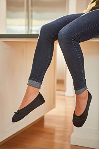 isotoner women39s satin ballerina slippers with soft tie bow and suede sole