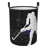 KiuLoam Vintage Eishockey Spieler Wäschekörbe, Schlafzimmer Korb Faltbar Wasserdicht Oxford Stoff...