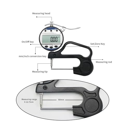 Calibrador digital de espesores 0-10 mm, medidor de grosor para papel, película, cuero y esponjas miniatura 2