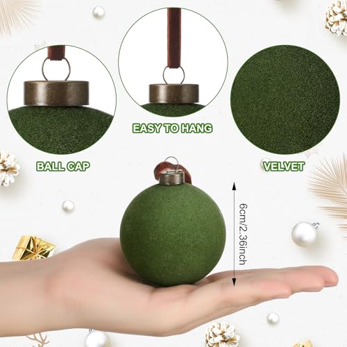 Sotiff 12 Pcs Christmas Tree Decorations 2.4 Inch Velvet Christmas Balls Ornaments Balls for Family Holiday Wedding Party Xmas Tree Hanging Decoration Multicolor by Sotiff - Image 2