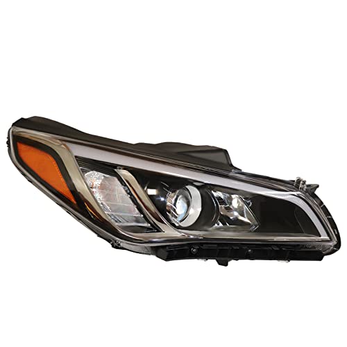 Pazcii Pair Headlight Assembly Replacement - Left Right Headlamp Set Lh Rh for 2015 2016 2017 Hyundai Sonata Eco Limited Sport 2.0l 2.4l Oem Fit (Right side)