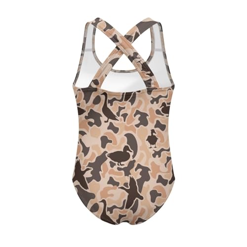 Image of INSTANTARTS Girls One Piece Swimwear Sleeveless Crossback Swimsuits