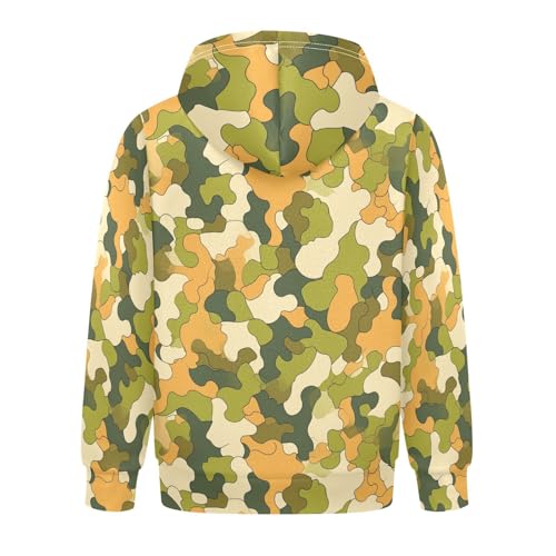 KLL Military Camouflage Pattern Safari Boys Girls Sweatshirts Sweater Casual Active Hoodie with Kangaroo Pocket2