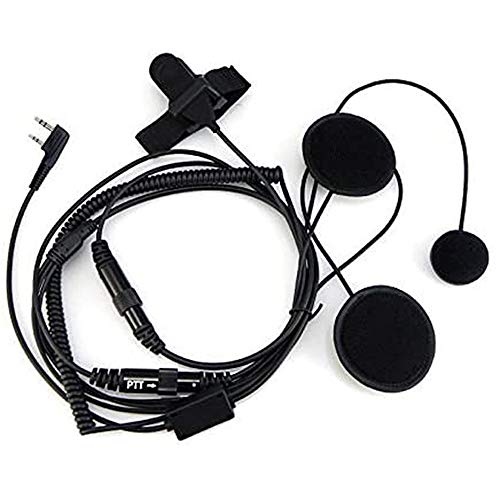 BAOFENG Helmet Kit 2 PIN Full Face Motorcycle Headset Earpiece Mic Ken Wood/WOU Xun/Pu Xing/Lin ton Two Way Radio Walkie Talkie, Black by BAOFENG - Image 7