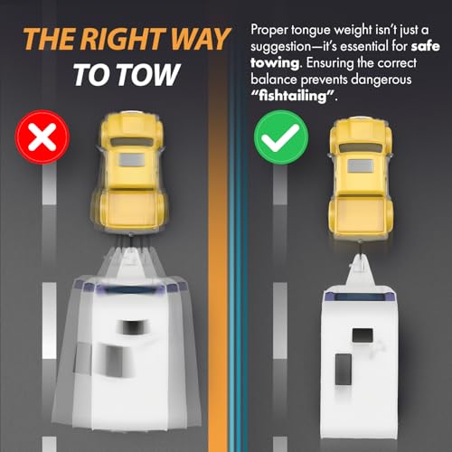 towpilot lite rv trailer tongue weight scale  2200 lbs measurement capacity includes waterproof travel storage bag  essential hitch weighing safe towing tool accessories kit for mobile camper truck