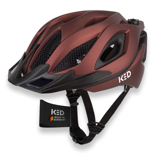 KED Spiri II Trend Allround Fahrradhelm Mit LED Licht Und Reflektor, Optimierter Belüftung, Insektenschutznetz Und K-FIT System | Farbe: Maroon Red | Größe: 52-58 (M)