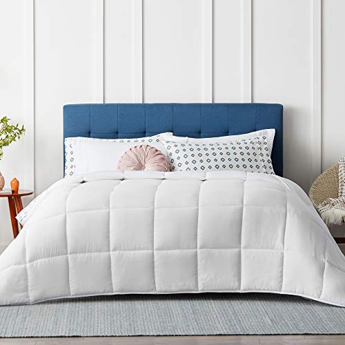 LUCID Alternative Comforter - Hypoallergenic - Down Alternative - Light Warmth - 200 GSM - Ultra Soft - 8 Duvet Loops - Machine Washable - King
