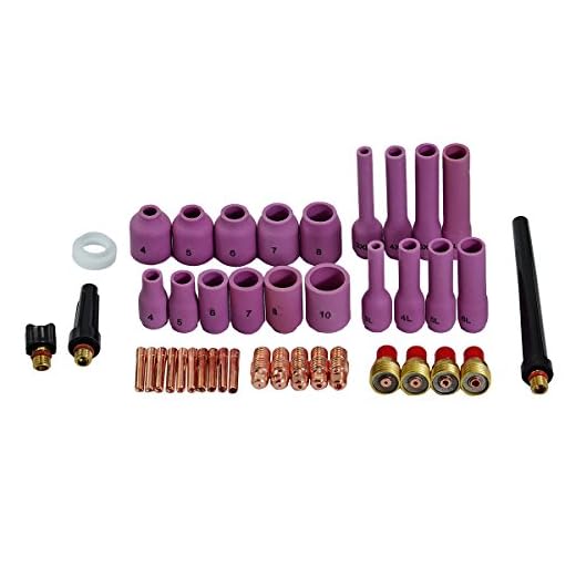 TIG lente de gas Collet cuerpo Volver casquillo apto DB-WP SR 9 20 25 de soldadura TIG antorcha Accesorios Consumibles 42pcs