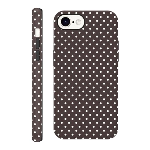 lioscre Cute Brown Polka Dot Phone Case for iPhone 16e / 17e 6.1"