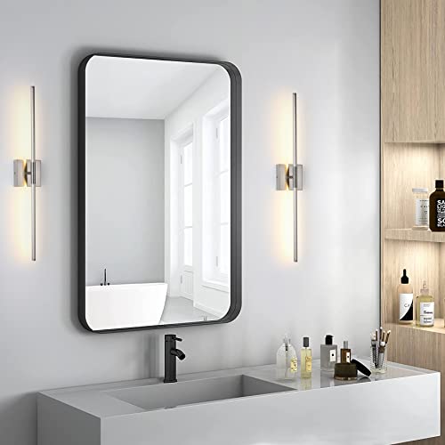 Wall Sconces Sets Of Two,Modern Brushed Nickel Sconces Wall Lighting,Hardwired Metal Bathroom Vanity Light Fixture With Intergrated Led 3000K 12W Linear Rod For Bedroom Living Room Hallway Kitchen #TOP1