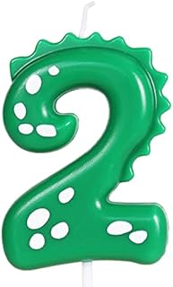 Birthday Candles, 2.8inch Dinosaur Number Candles, Number 2 Candle, Dino Candles, Happy Birthday Candle, Cake Candles Cake Topper, Boys Girls Dinasour Forest Theme 2nd Birthday Party Decorations