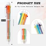 36 Pack 0.5mm 6-in-1 Multicolor Ballpoint Pens Kids Party Favors Birthday Cute Students Children Gift Retractable Colored Pens for School Office Supplies End of Year Gifts for Students Teacher