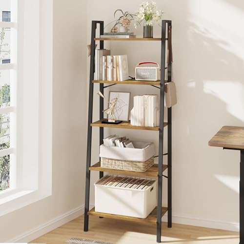 Hzuaneri Ladder Shelf, Bookshelf, Freestanding Corner Storage Shelf by Hzuaneri - Used condition - US$42.09