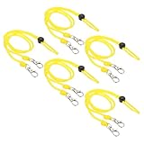 PATIKIL 44cm Neck Lanyard with Clasp, 5 Pcs Adjustable Long Keychain Strap Badge Lanyard for ID Badges Holder Keys USB Keychain USB Office, Yellow