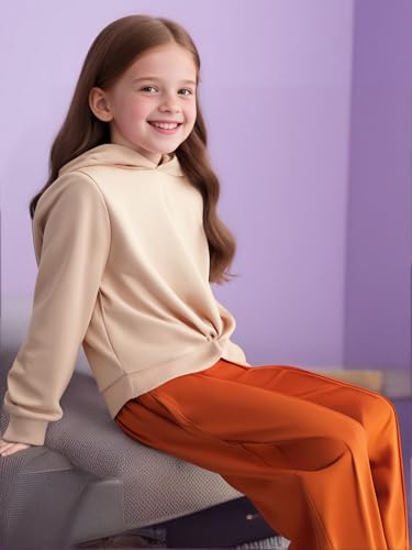 Image of Girls Clothing Set 2PC Outfits Crop Hoodie & Wide Leg Pants Fall Fashion Sweatshirt Set