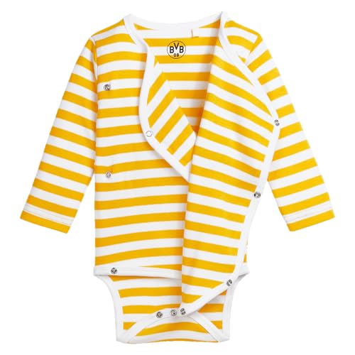 Borussia Dortmund Unisex – Babys BVB Body-Set 2er Set, Emma, Schwarz Beige, Gelb Weiss, Nachhaltig Baby-Body, Mehrfabrig, 74/80 EU