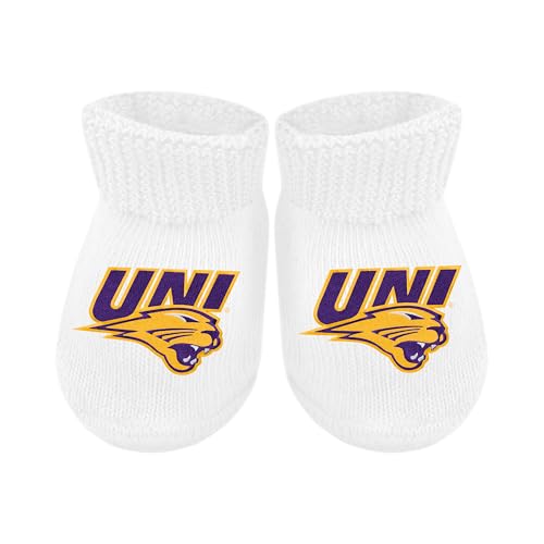 Baby Bootie Sock - Northern Iowa Panthers - White - Newborn - 6 Mos