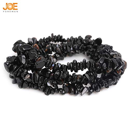 6-8Mm Natural Black Agate Chips Beads For Jewelry Making Freeform 34" Joe Foreman #TOP1