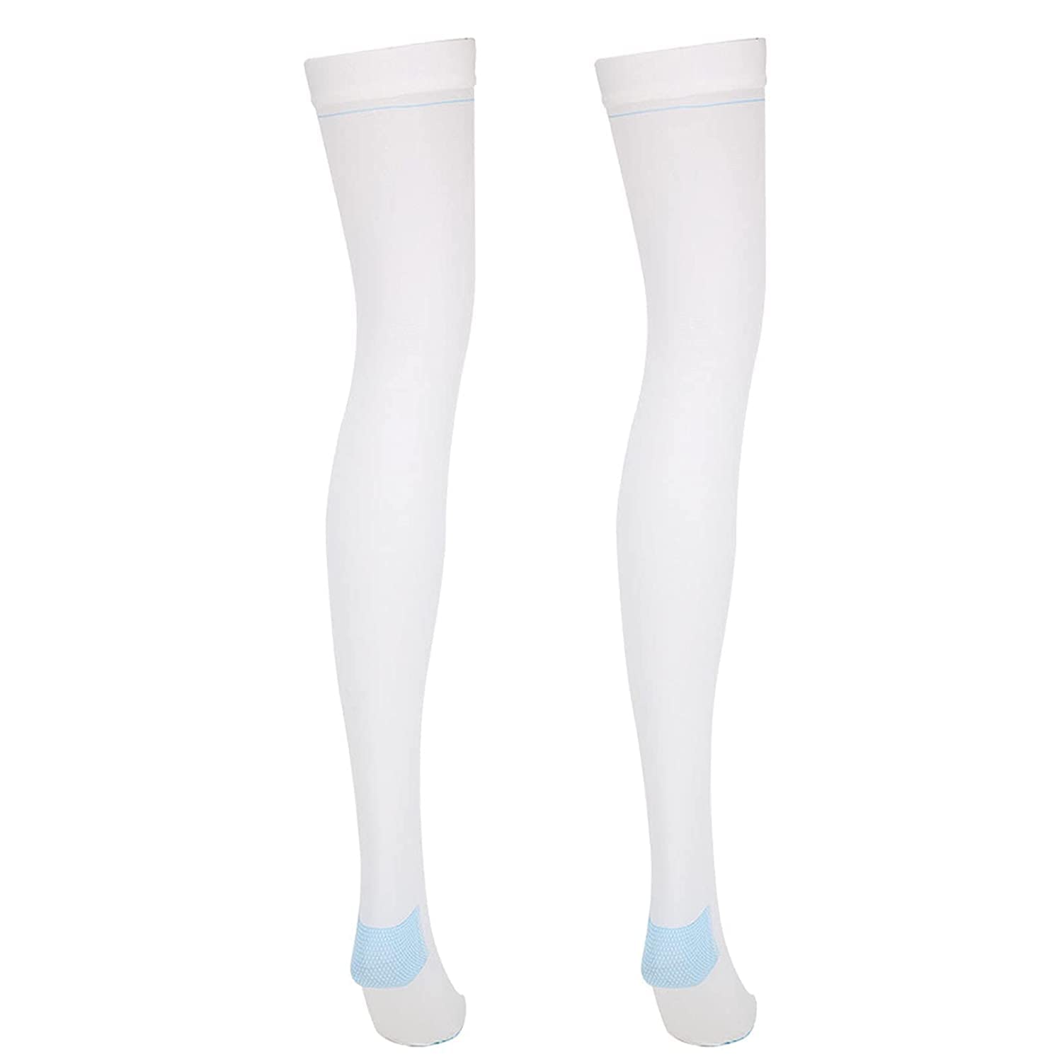 Veins Compression Socks, Heal Skin Ulcers Convenient Varicose Veins Socks Comfortable Soft for Reduce Lower Limb Soreness Prevent Varicose Veins(Long tube thrombus stockings (pure white), M)/