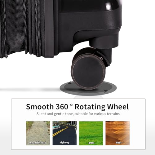 Luggage Sets – 3 Piece Hard Shell Suitcases for Women and Men, Travel luggage Set with Spinner Wheels & TSA Lock (Black, 20/25/29 inch)2