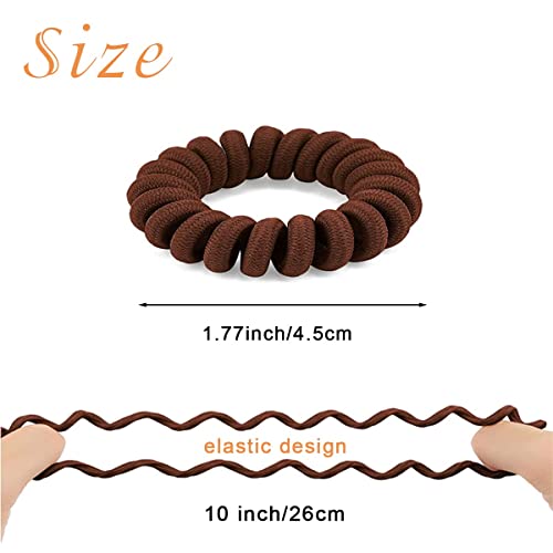 18 Pieces Spiral Hair Ties Ponytail Holder Coil Hair Ties For Thick Hair Thin Hair No Crease Hair Ties For Women Girls Phone Cord Hair Ties For All Hair Types(Light Coffee, Deep Coffee, Dark Gray) #TOP1
