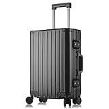 Sindermore Aluminum Carry On Luggage, 22x14x9 airline approved Aluminum Hard Shell Cabin Luggage Suitcase With TSA Lock Spinner Wheels (Black, Carry-On 20-Inch)