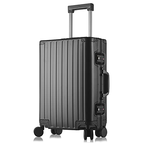 Sindermore Luggage, Aluninum Hardside Suitcase With Tsa Lock (Black, 20 Inch Carry-On) #TOP26