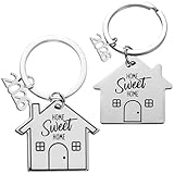 AURIXOEU 2 Piezas Llaveros de Casa Nueva, Llavero Personalizado, Llaveros para Parejas 2026, Regalo de Inauguración de la Casa, Regalos De Calefacción Para Parejas