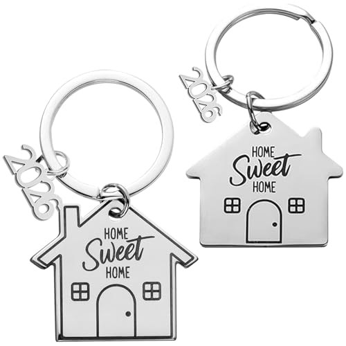 2 Pièces Porte-clés pour Nouvelle Maison, Nouvelle Maison...