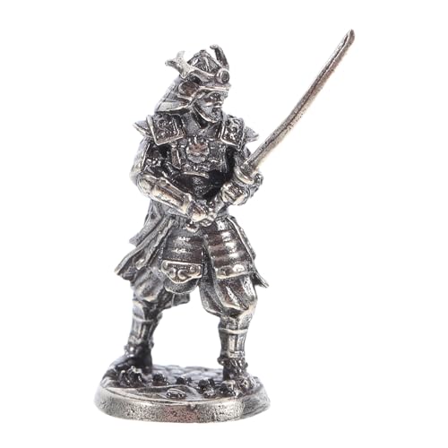 TOYANDONA Miniatur Samurai Statue aus Kupfernickel Detailreiche Japanische Bushido Krieger Figur Mittelalterliche Asiatische Soldaten Skulptur Robust für Home Office Desktop Dekoration