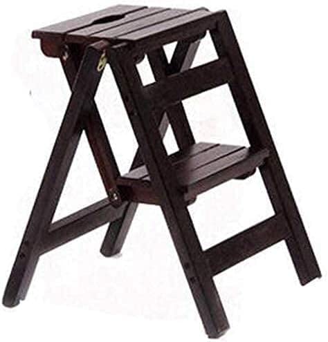 Escabeau pliable en bois massif OKUOKA pour cuisine et bureau, charge max 150kg