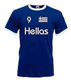 Sehr hoher Tragekomfort Fruit of the Loom Griechenland Hellas Herren Retro T-Shirt Nr.9 Trikot m-l