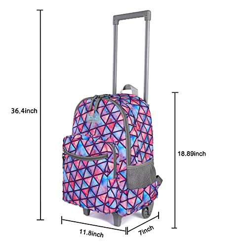 Image of Rolling Backpack 18 inch Double Handle Wheeled Boys Girls Travel School Children Luggage Toddler Trip