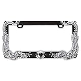 Gazoz Performance 3D Chrome Dragon License Plate Frame - Fits USA Standard License Plates - Weatherproof & Corrosion Resistant