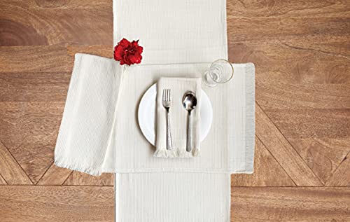 Set de 6 Servilletas de Tela 100% Algodón Color Crema miniatura 2