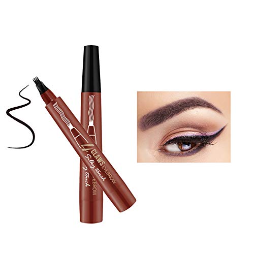 Onlyoily Lápiz de Tatuaje para Cejas, 4 puntas finas micro-escultura & larga duración impermeable líquido pluma de la ceja (03)