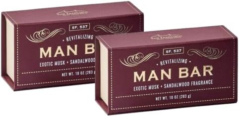 San Francisco Soap Company Man Bar Set of 2 10 oz. Soap Bars (Exotic Musk & Sandalwood)