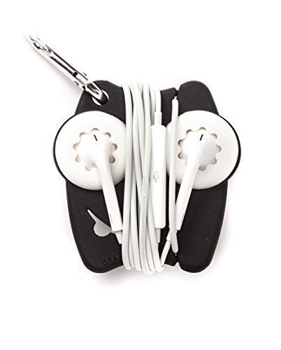 Grapperz Earbud Holder/Protector/Cord Wrap - Black