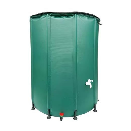 Depósito plegable de 300 litros para agua de jardín, depósito portátil de PVC para almacenamiento de líquidos con grifo, tapa con cremallera y conector de manguera