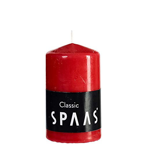 Spaas 12 Unscented Pillar Candles, Paraffin Wax Red, D 60 Mm X H 100 Mm #TOP17