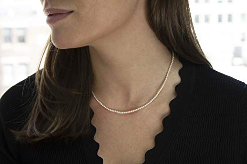 .925 Sterling Silver AAAA White Freshwater Cultured Pearl Silk-Knotted 18" Princess-Length Strand Necklace - Choice of Pearl Size2