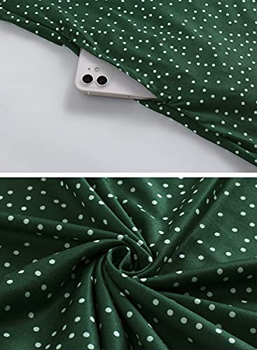 womens elegant knee length dresses vintage summer office casual floral print work party a line swing dress with pockets 162