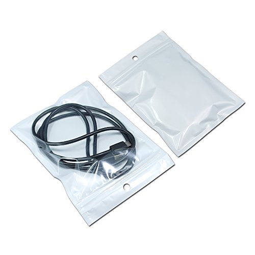 100 Pcs (Inner Size 3.9X4.7 Inch) Front Clear Self Seal Reclosable Zipper Lock 2.36Mil Plastic Packaging Bag Decorative Hanging For Zip Heat Seal Lock Pouch With Hang Hole #TOP2