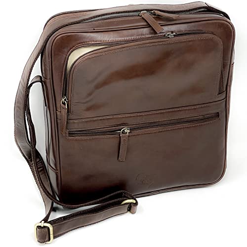 Leather Messenger Bag for Artists, 12x11.5 inches, Crossbody Style for Laptops, Briefcase Alternative, perfect for Creatives, Designers and Architects