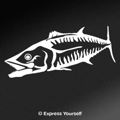 Download Amazon Com Express Yourself Products Mackerel White Image Facing As Shown Small Decal Sticker Saltwater Fish Collection Automotive