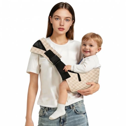 Baby Sling Carrier, Premium Cotton Linen Baby Sling,Adjustable Baby Carrier for 10-35 lbs,Portable...