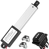 AWINLI 4' Stroke 12V Mini Linear Actuator,180N/40.5Lbs Waterproof Mini Electric Actuator,Speed 5mm/s with Instantaneous Switch Mounting Bracket,for Robots,DIY Chicken Coop Door (100mm)